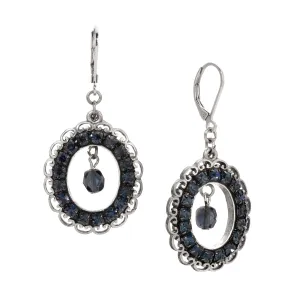 1928 Jewelry Montana Blue Fire Polished Crystal Dangling Earrings 1928 Jewelry