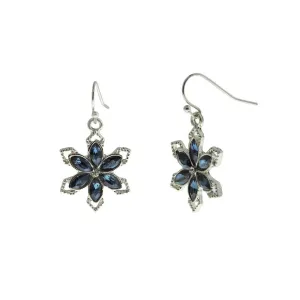 1928 Jewelry Montana Blue Snowflake Crystal Drop Earrings 1928 Jewelry