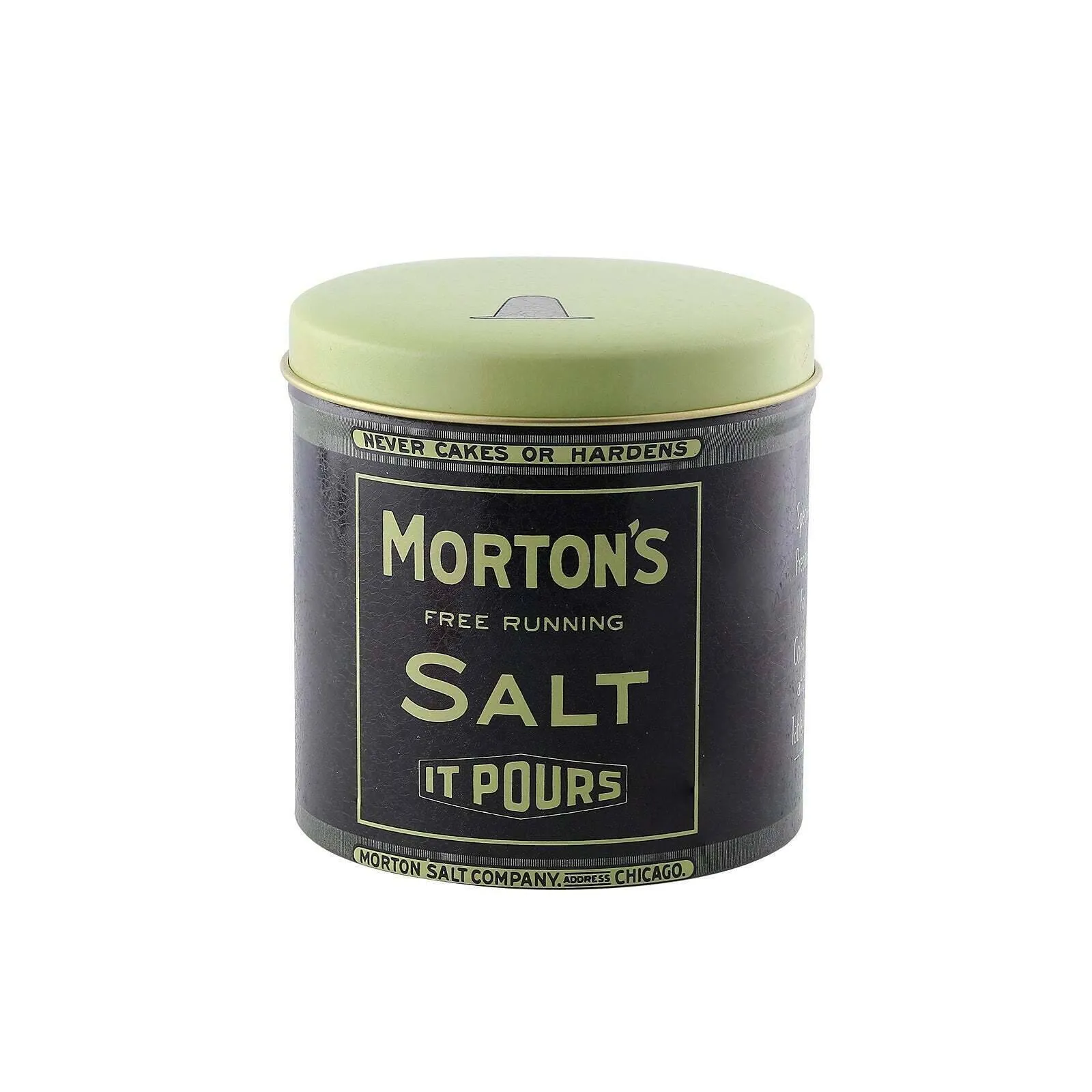 1928 Jewelry Morton's Salt Mini Round Tin Can 1928 Jewelry