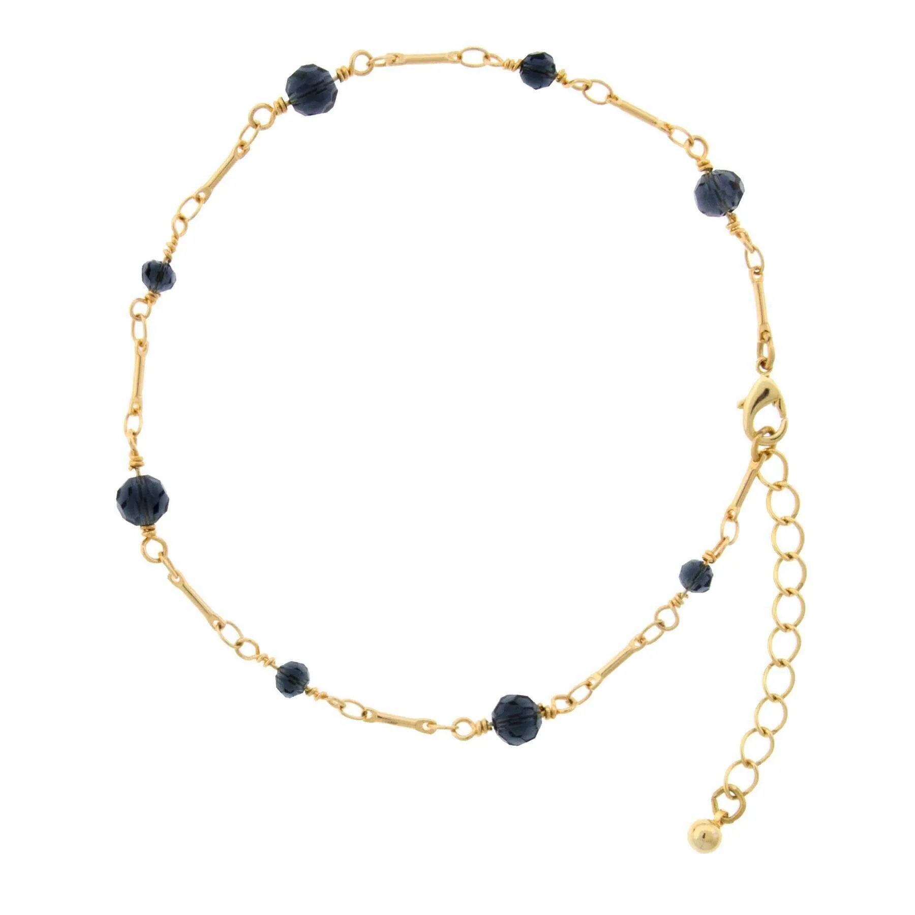 1928 Jewelry Multi Beaded Chain Anklet 9"   1.5" Extension 1928 Jewelry