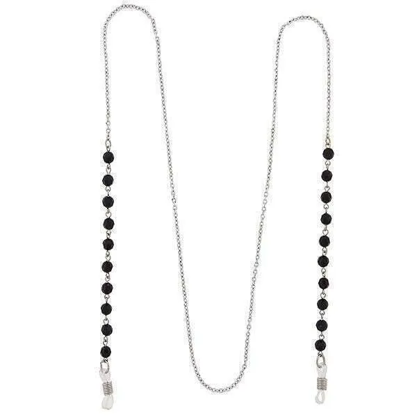 1928 Jewelry Multi Black Bead Eyeglass Holder Chain Necklace 32" 1928 Jewelry