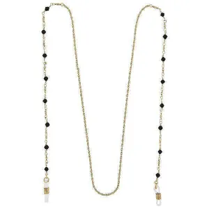1928 Jewelry Multi Black Bead Eyeglass Holder Chain Necklace 32" 1928 Jewelry