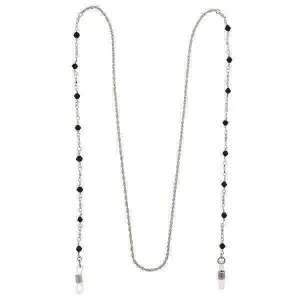 1928 Jewelry Multi Black Bead Eyeglass Holder Chain Necklace 32" 1928 Jewelry