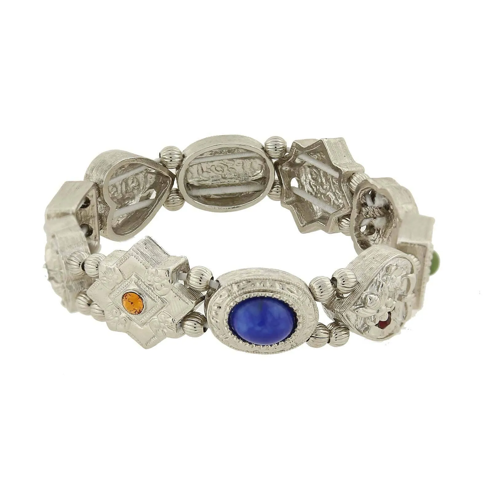 1928 Jewelry Multi Charm Link Stretch Bracelet 1928 Jewelry