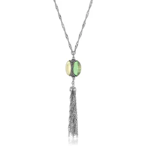 1928 Jewelry Multi Color Glass Stone Crystal Spinner Drop Tassel Pendant Necklace 28" 1928 Jewelry