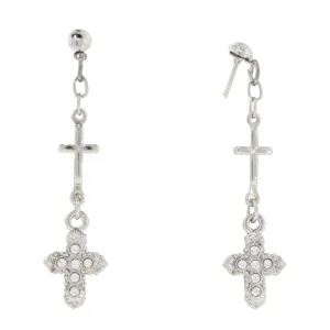 1928 Jewelry Multi Cross Crystal Drop Earrings 1928 Jewelry