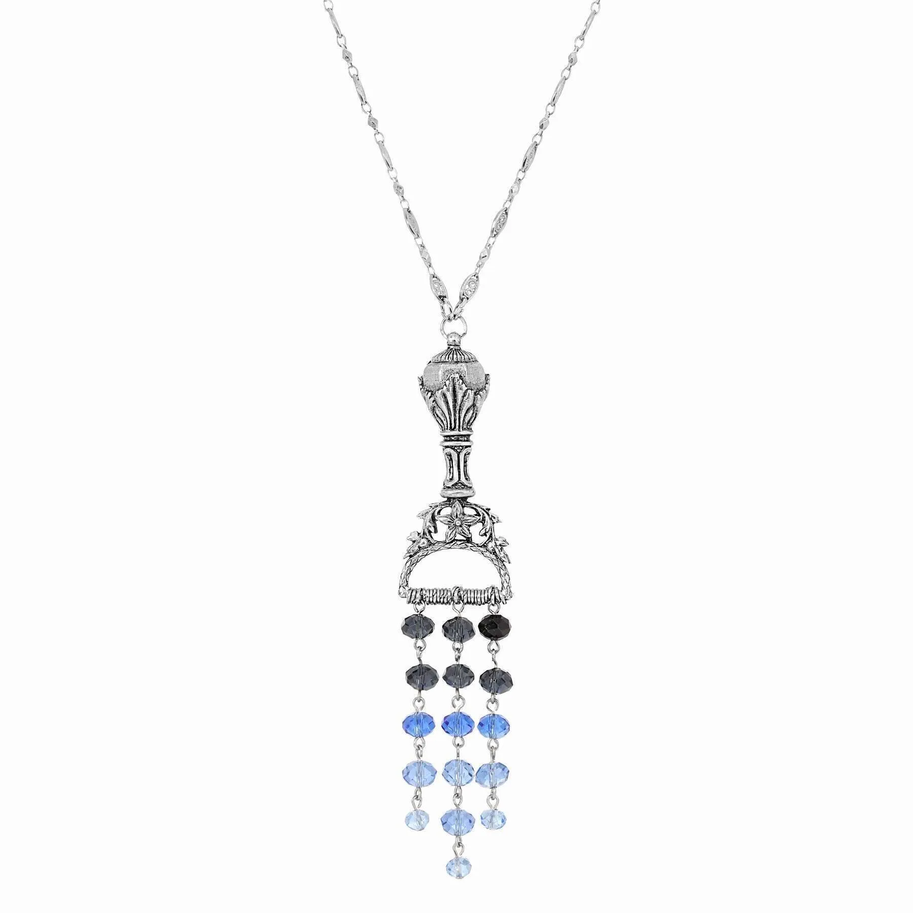 1928 Jewelry Multi Crystal Chandelier Ornamental Pendant Necklace 28" 1928 Jewelry