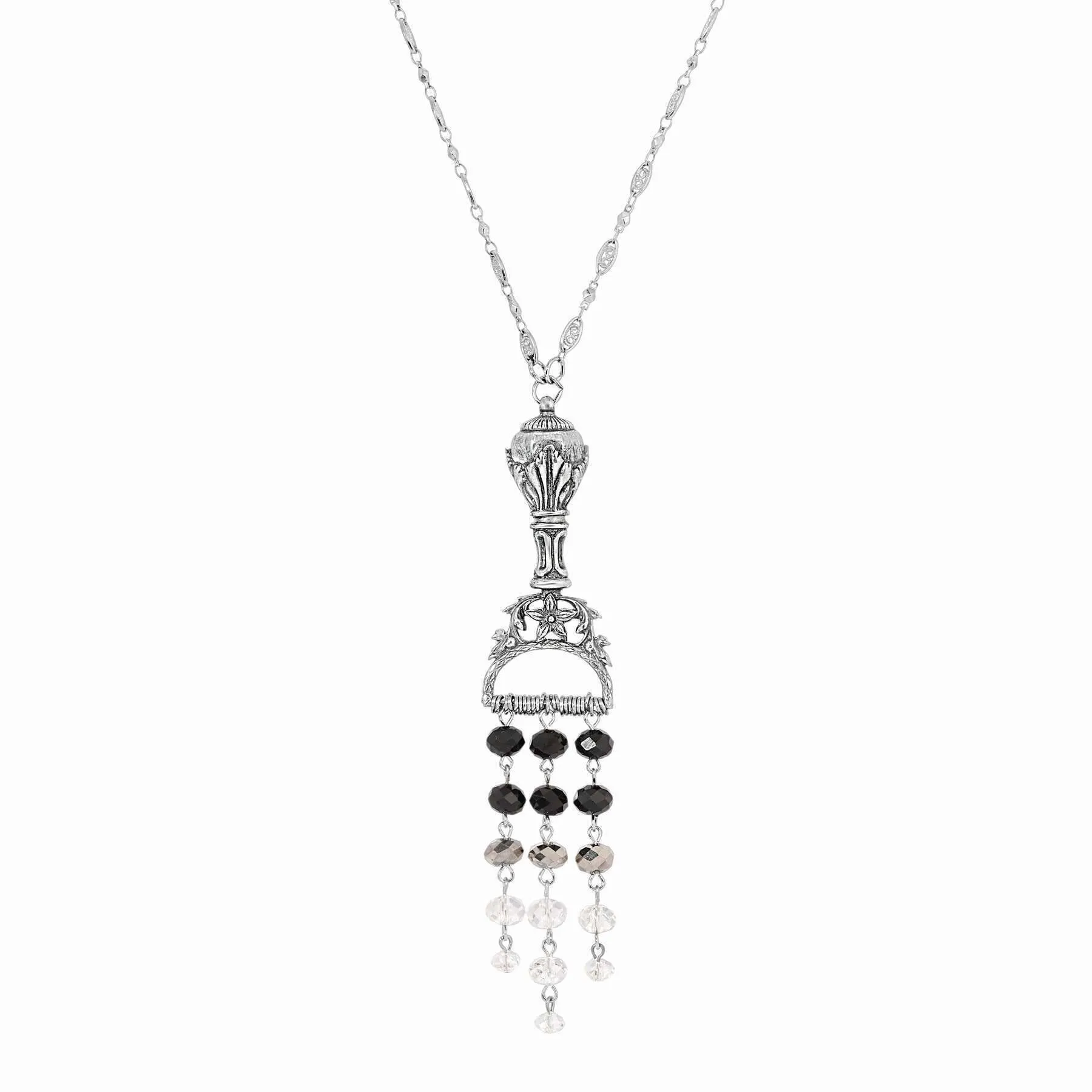 1928 Jewelry Multi Crystal Chandelier Ornamental Pendant Necklace 28" 1928 Jewelry