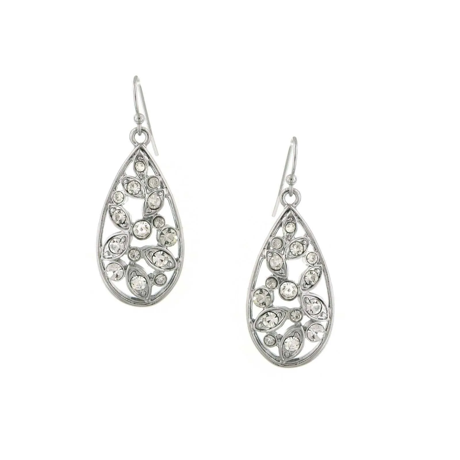 1928 Jewelry Multi Crystal Clear Teardrop Earrings 1928 Jewelry