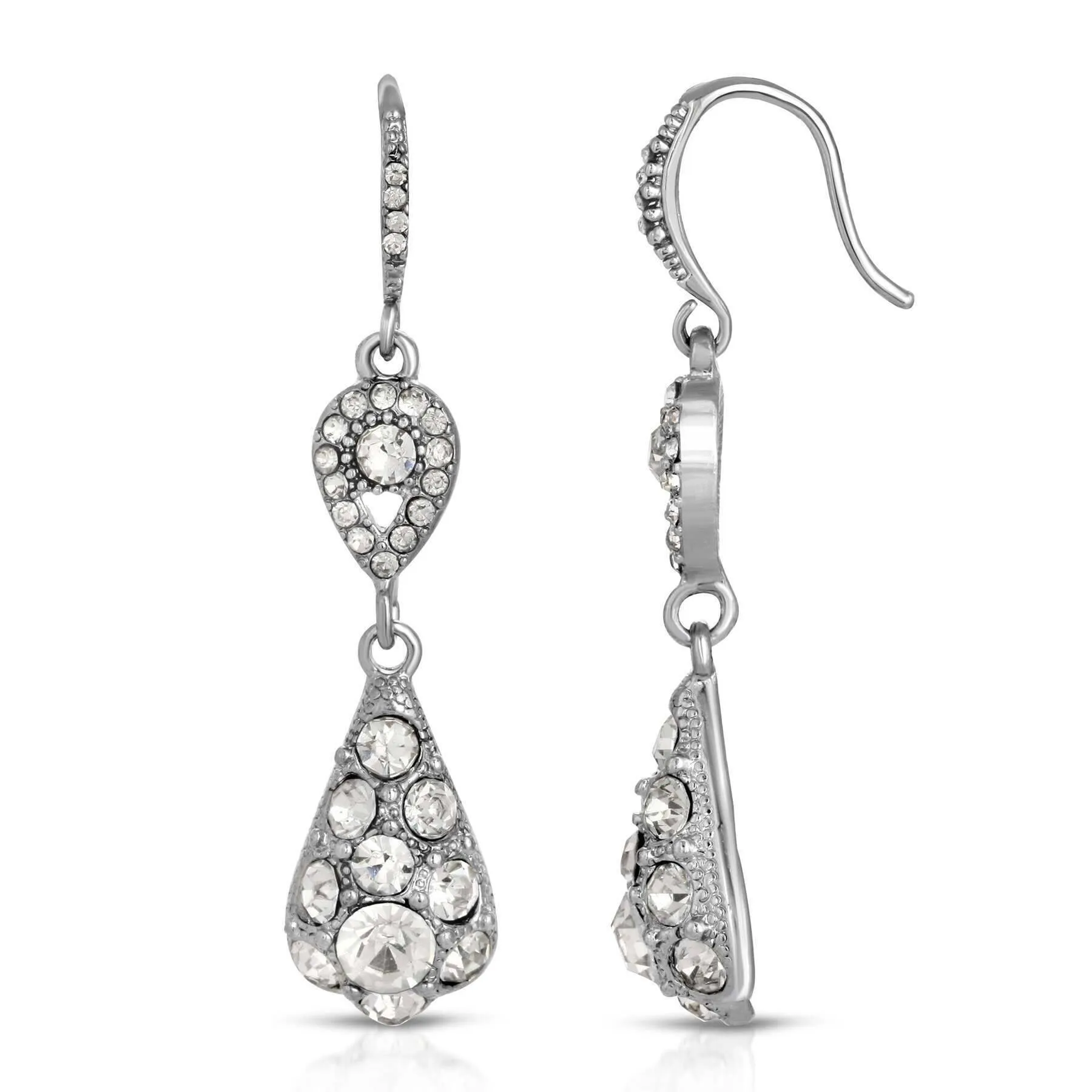 1928 Jewelry Multi Crystal Teardrop Drop Earrings 1928 Jewelry