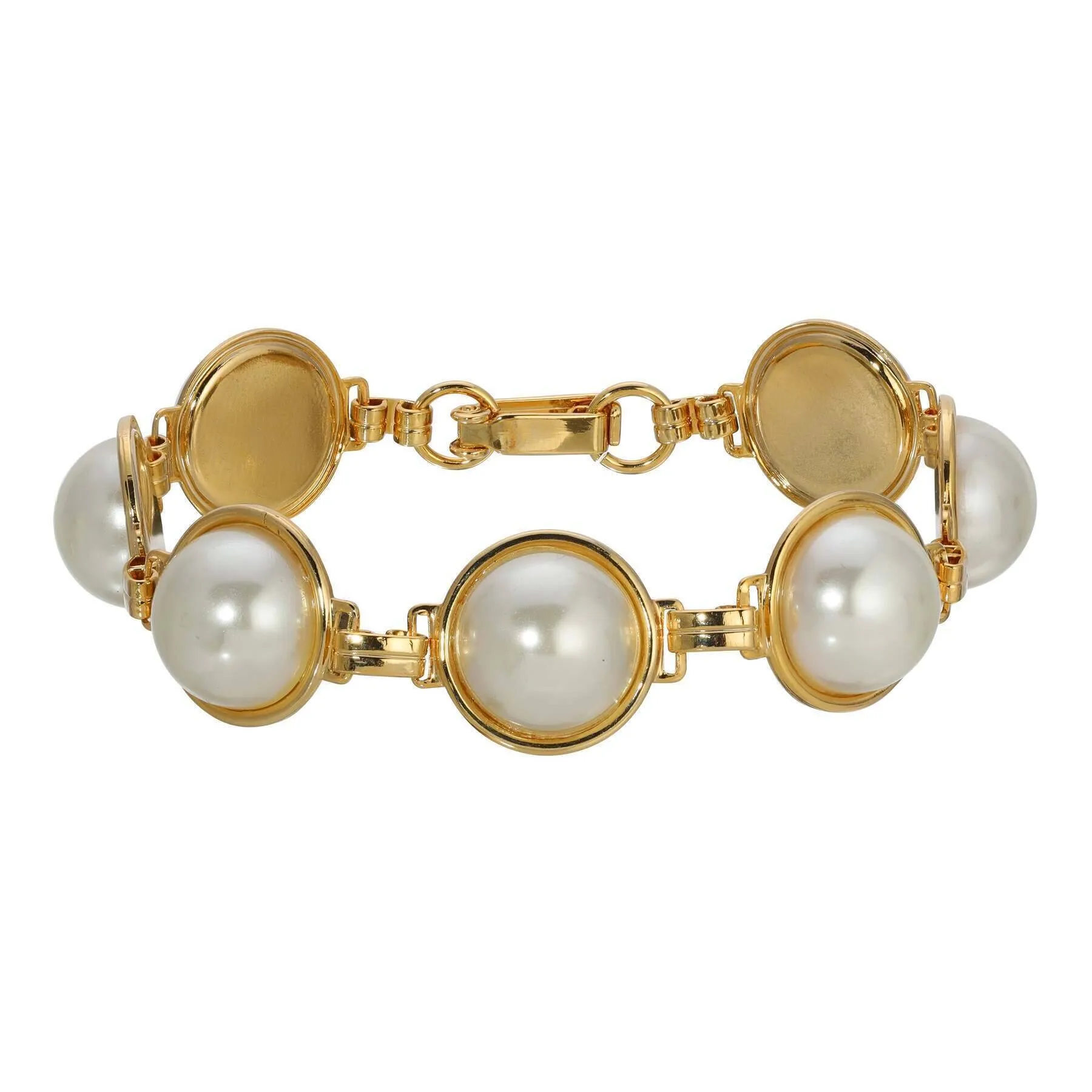 1928 Jewelry Multi Faux Pearl Link Bracelet 1928 Jewelry