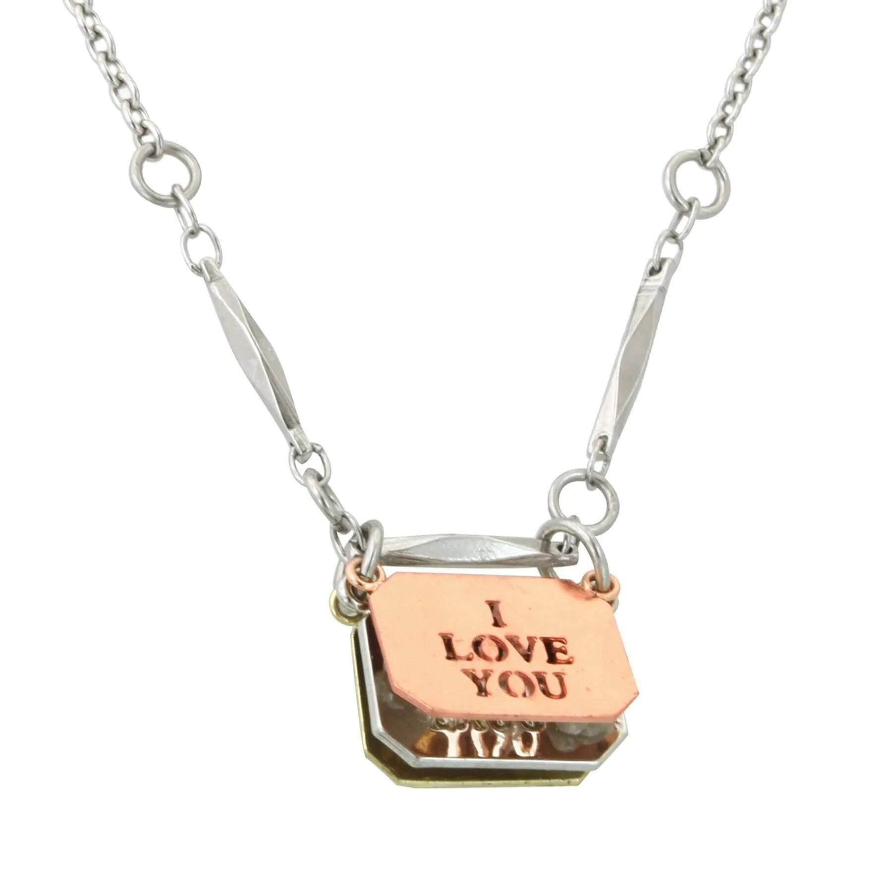 1928 Jewelry Multi Flip Message Pendant Necklace 16"   3" Extender 1928 Jewelry