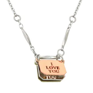 1928 Jewelry Multi Flip Message Pendant Necklace 16"   3" Extender 1928 Jewelry