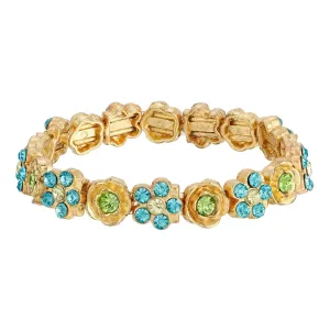 1928 Jewelry Multi Flower Crystal Stretch Bracelet 1928 Jewelry