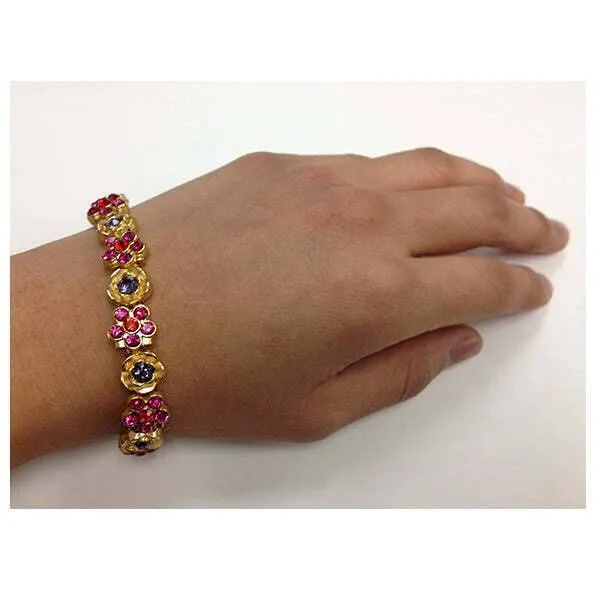 1928 Jewelry Multi Flower Crystal Stretch Bracelet 1928 Jewelry