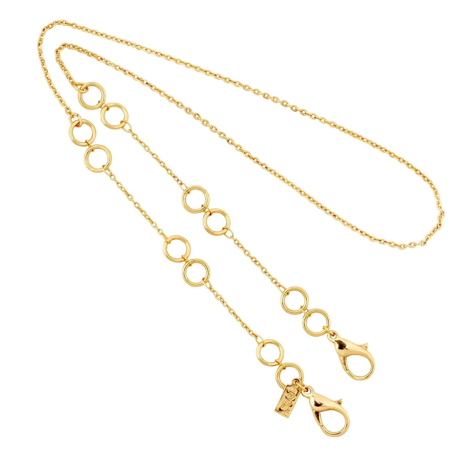 1928 Jewelry Multi Ring Face Mask Chain Holder 22 Inch 1928 Jewelry