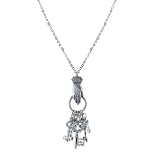 1928 Jewelry Multi Skeleton Keys Charm Hand Pendant Necklace 28" 1928 Jewelry