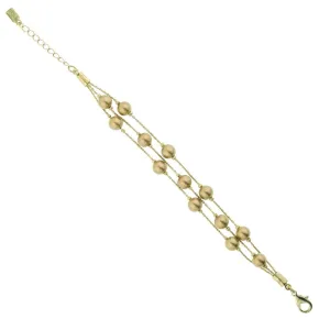 1928 Jewelry Multi Strand 8mm Faux Pearl Glass Bead Bracelet 7"   1.5" Extender 1928 Jewelry