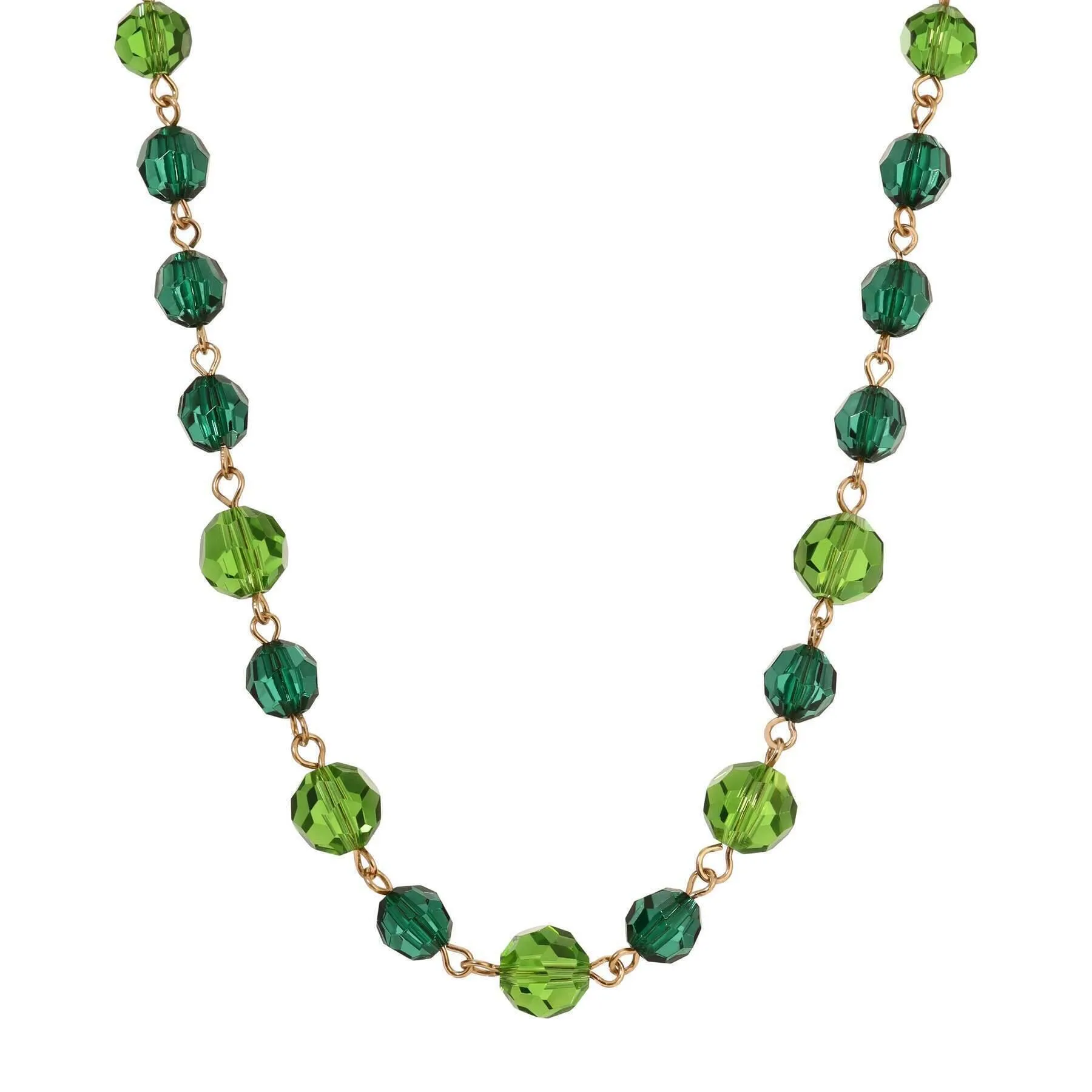 1928 Jewelry Multicolor Beaded Link Chain Necklace 18"L 1928 Jewelry