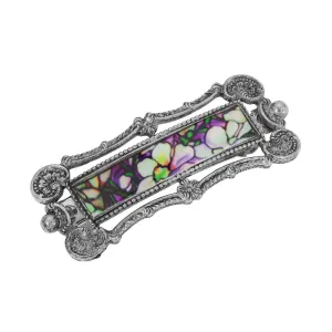 1928 Jewelry Multicolor Floral Antiqued Hair Barrette 1928 Jewelry