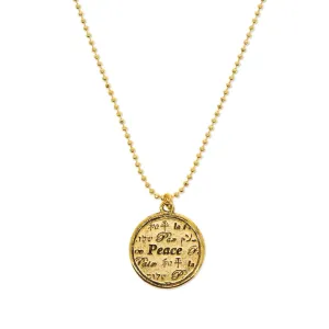 1928 Jewelry Multilingual Peace Pendant Necklace 16" 1928 Jewelry