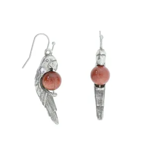1928 Jewelry Neotropic Exotic Parrot And Gemstone Drop Earrings 1928 Jewelry
