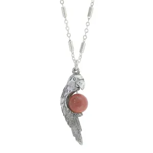 1928 Jewelry Neotropic Exotic Parrot And Gemstone Pendant Necklace 16"   3" Extender 1928 Jewelry