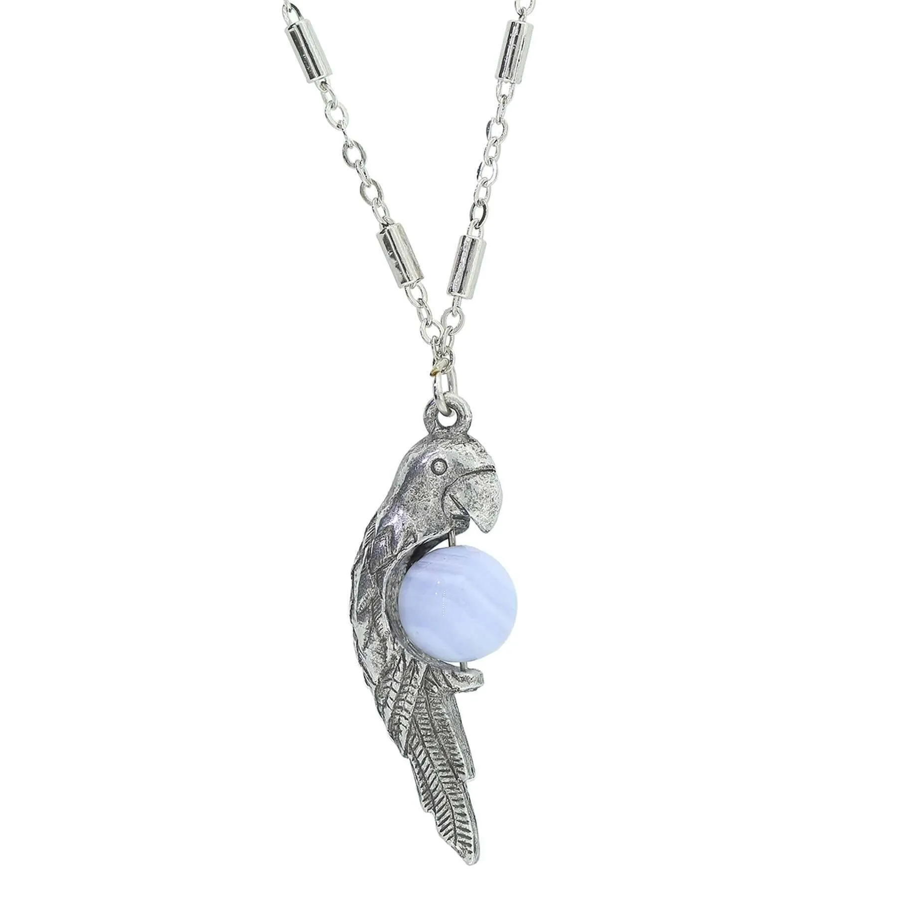 1928 Jewelry Neotropic Exotic Parrot And Gemstone Pendant Necklace 16"   3" Extender 1928 Jewelry