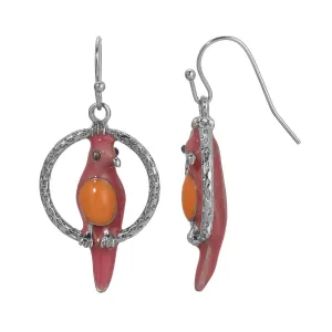 1928 Jewelry Neotropic Exotic Parrot Hoop Earrings 1928 Jewelry