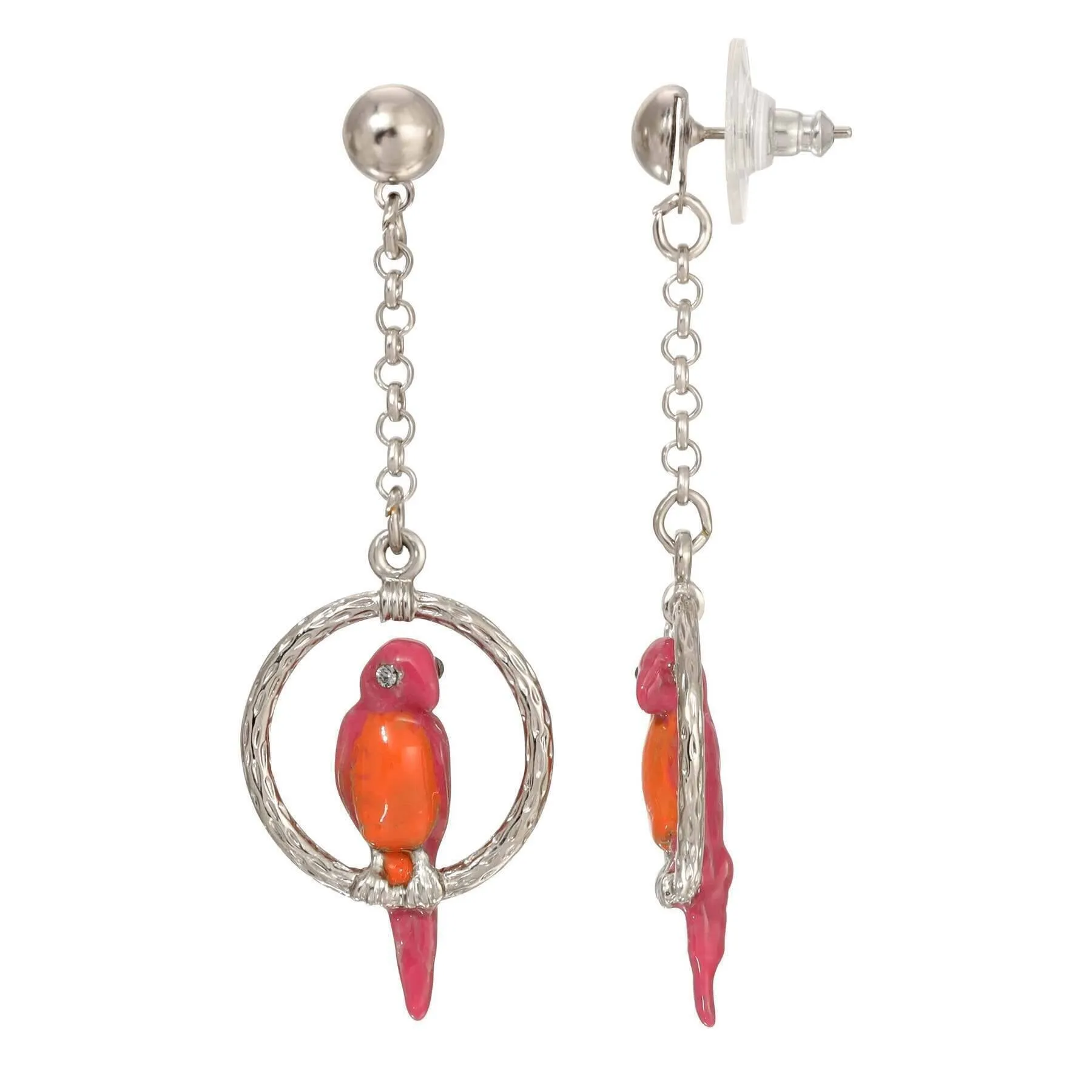 1928 Jewelry Neotropic Exotic Parrot Post Drop Earrings 1928 Jewelry