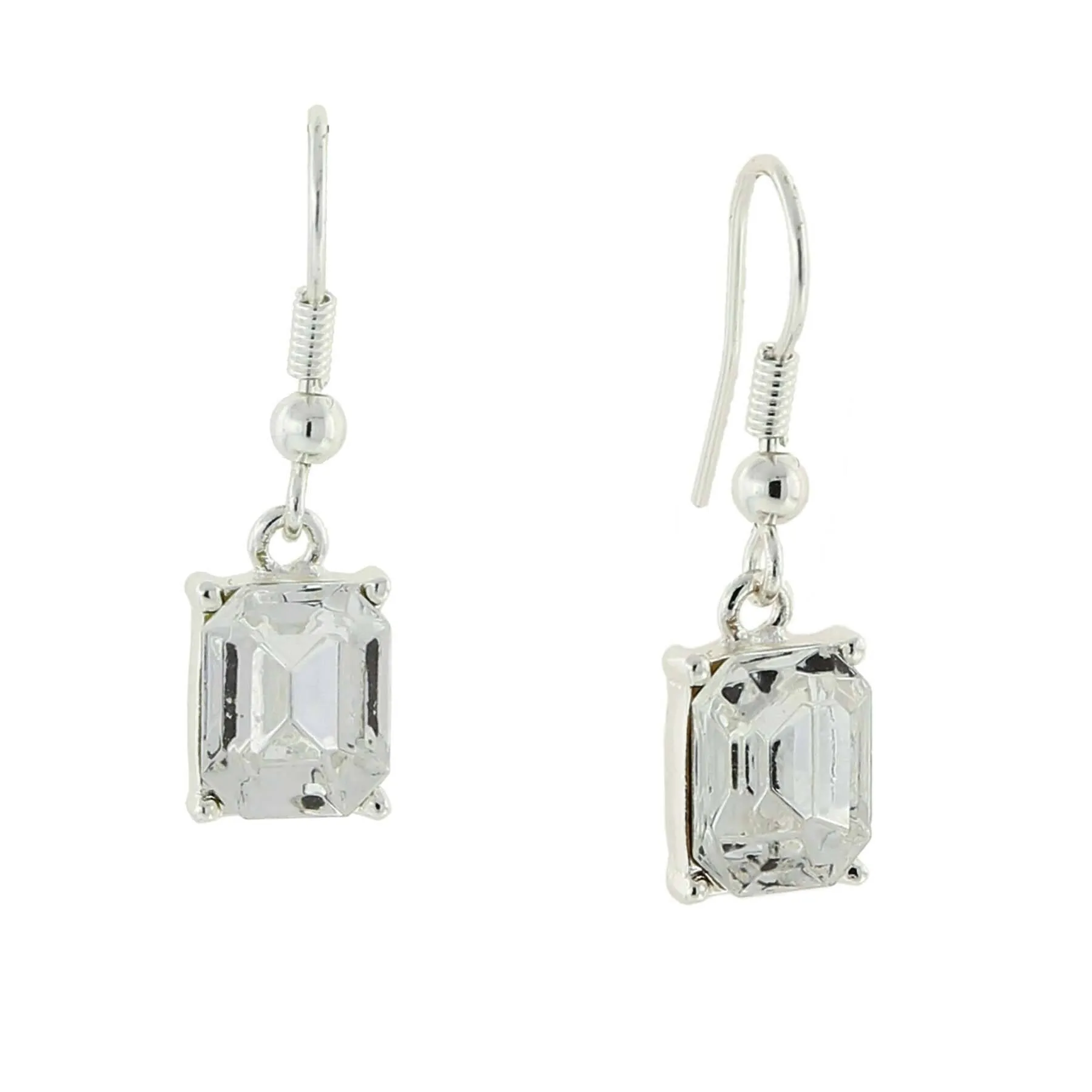 1928 Jewelry Octagon Austrian Crystals Drop Earrings 1928 Jewelry
