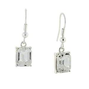 1928 Jewelry Octagon Austrian Crystals Drop Earrings 1928 Jewelry