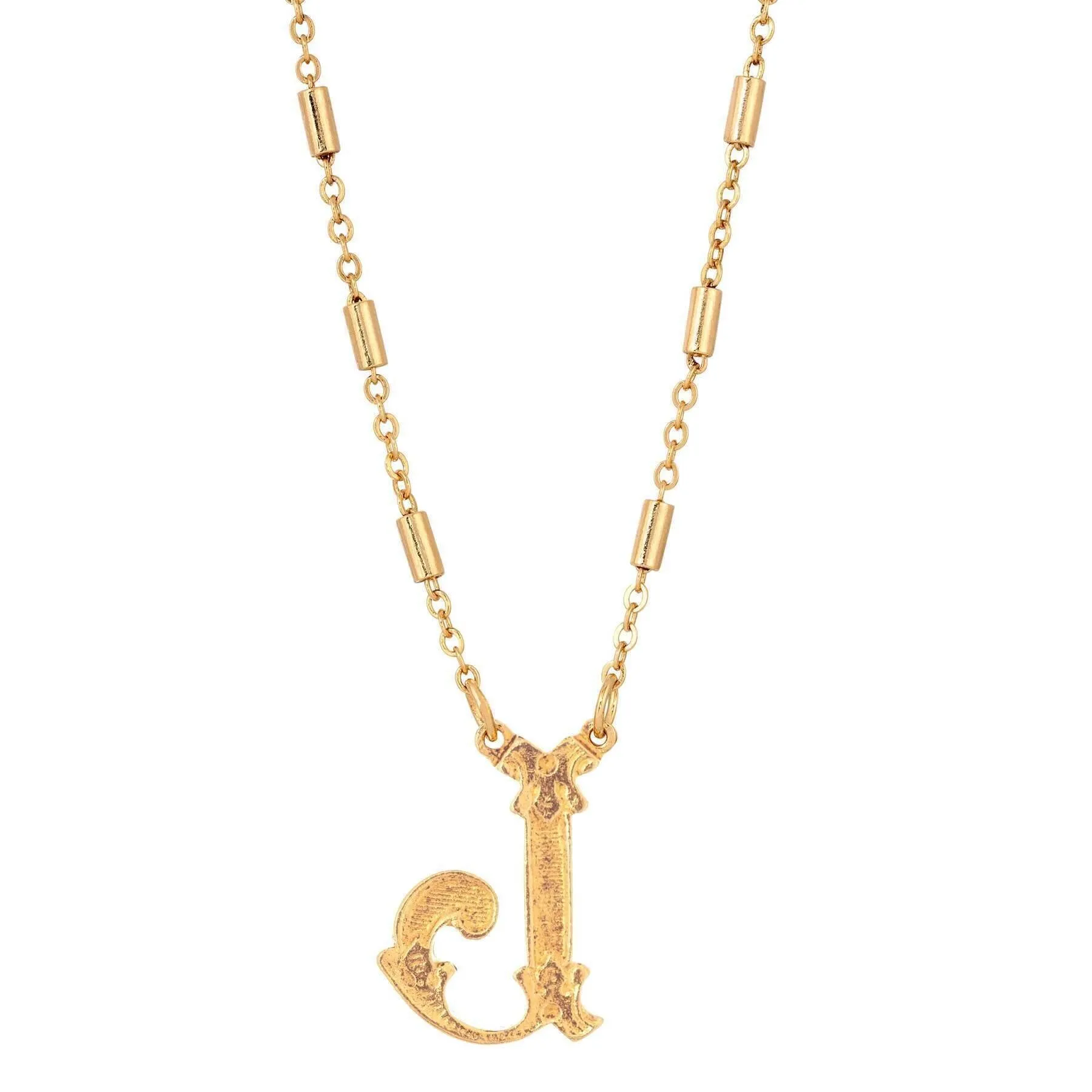 1928 Jewelry Old Fashioned Initial Pendant Necklace 15"   3" Extender 1928 Jewelry