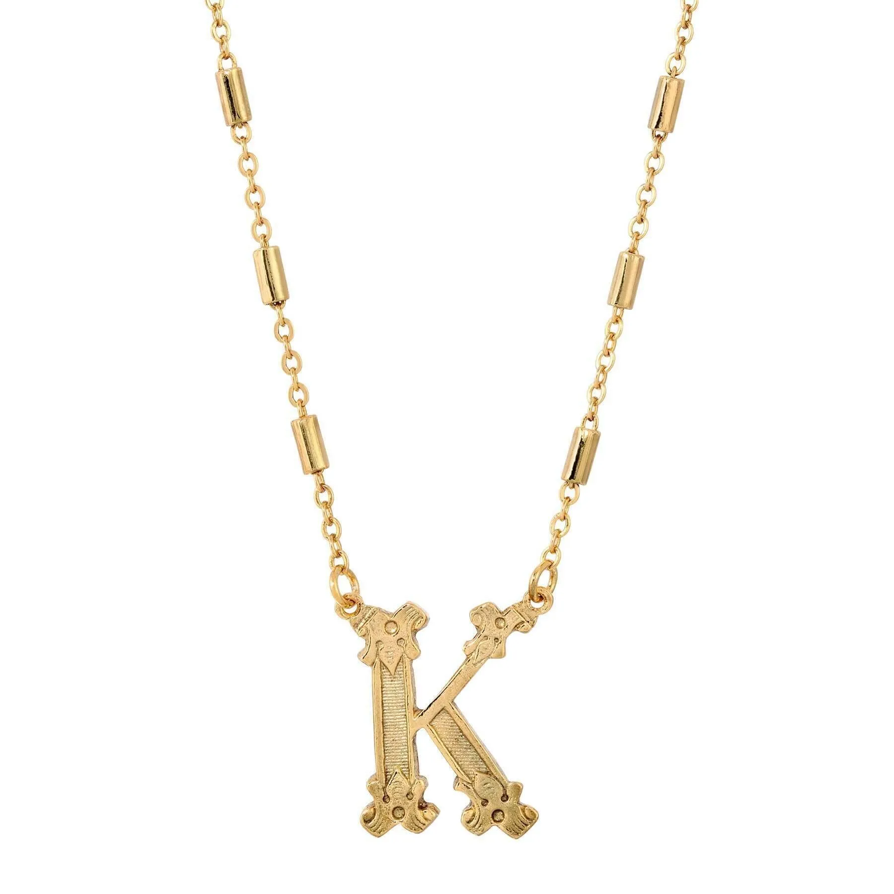 1928 Jewelry Old Fashioned Initial Pendant Necklace 15"   3" Extender 1928 Jewelry