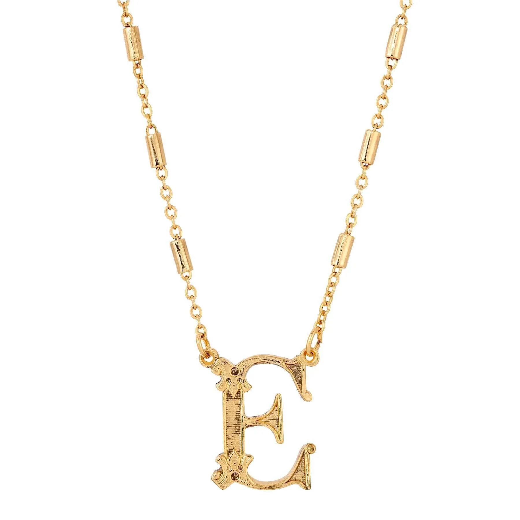 1928 Jewelry Old Fashioned Initial Pendant Necklace 15"   3" Extender 1928 Jewelry