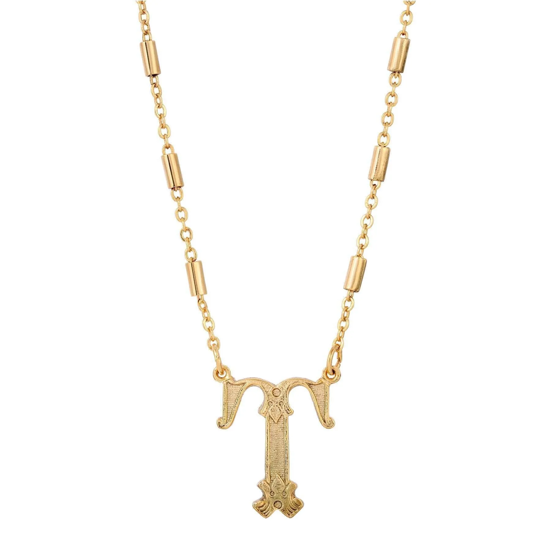 1928 Jewelry Old Fashioned Initial Pendant Necklace 15"   3" Extender 1928 Jewelry