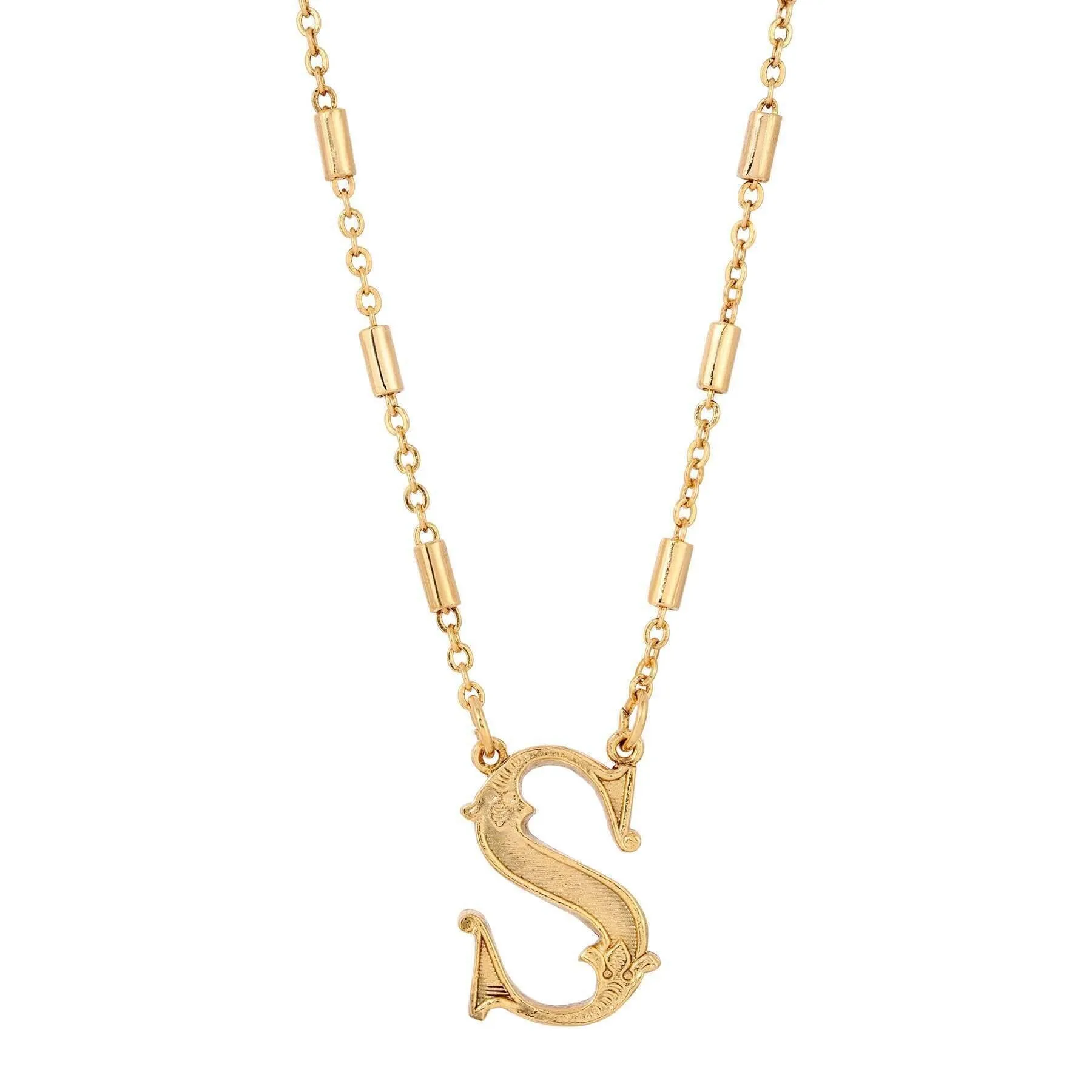 1928 Jewelry Old Fashioned Initial Pendant Necklace 15"   3" Extender 1928 Jewelry