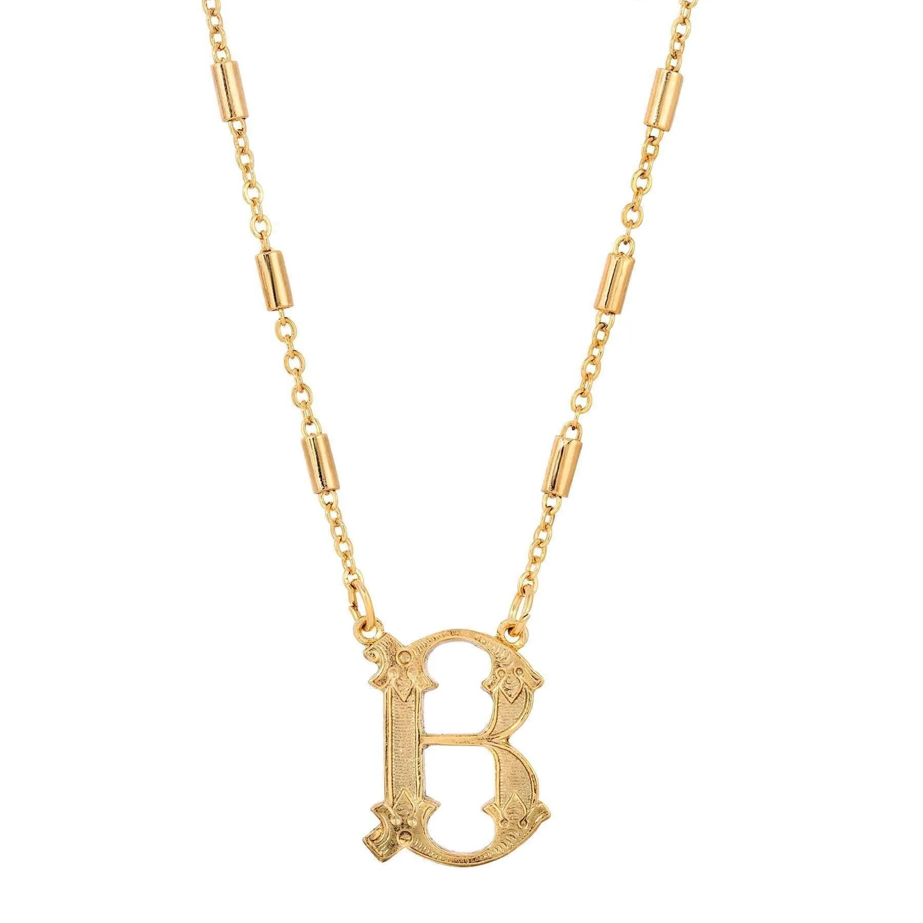 1928 Jewelry Old Fashioned Initial Pendant Necklace 15"   3" Extender 1928 Jewelry
