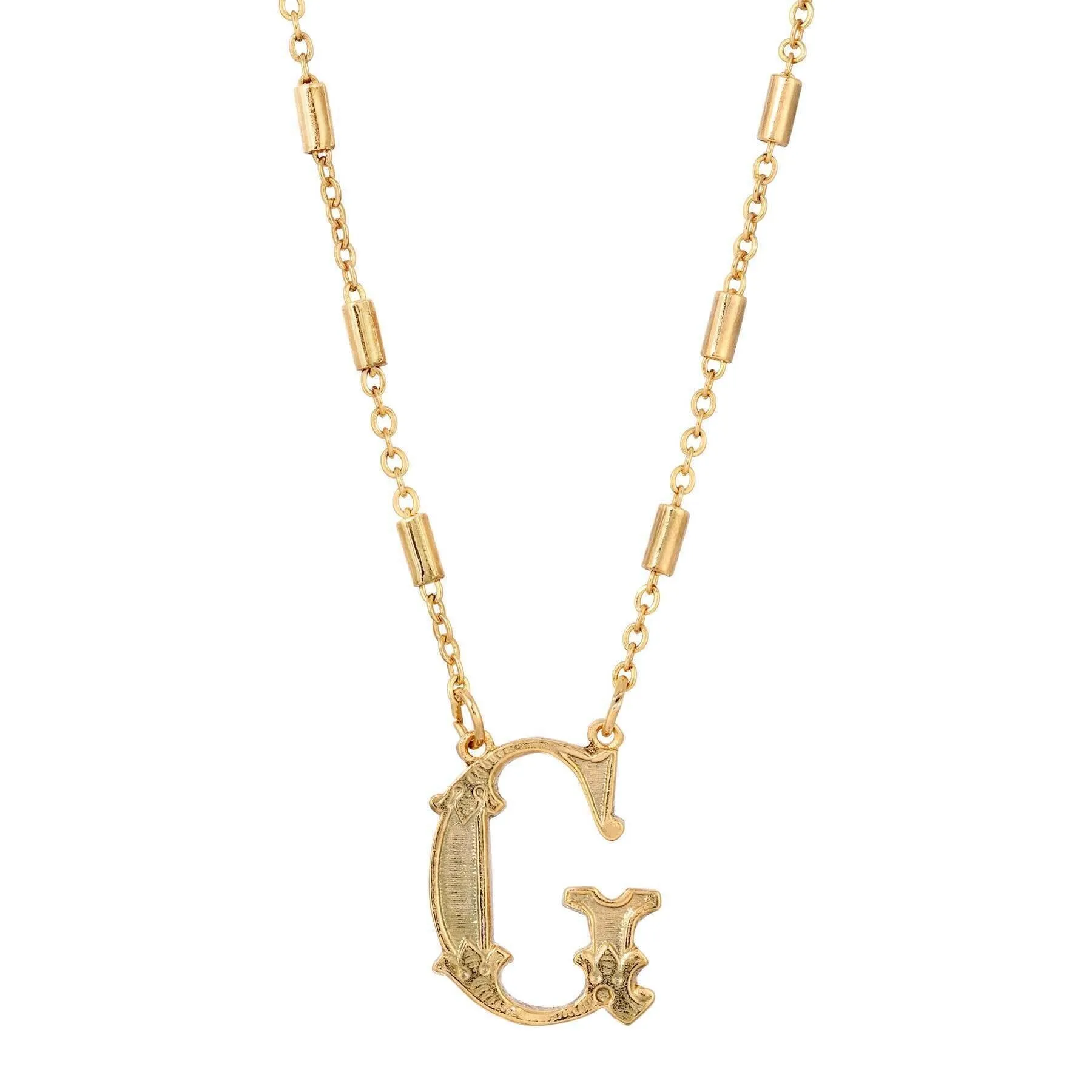 1928 Jewelry Old Fashioned Initial Pendant Necklace 15"   3" Extender 1928 Jewelry
