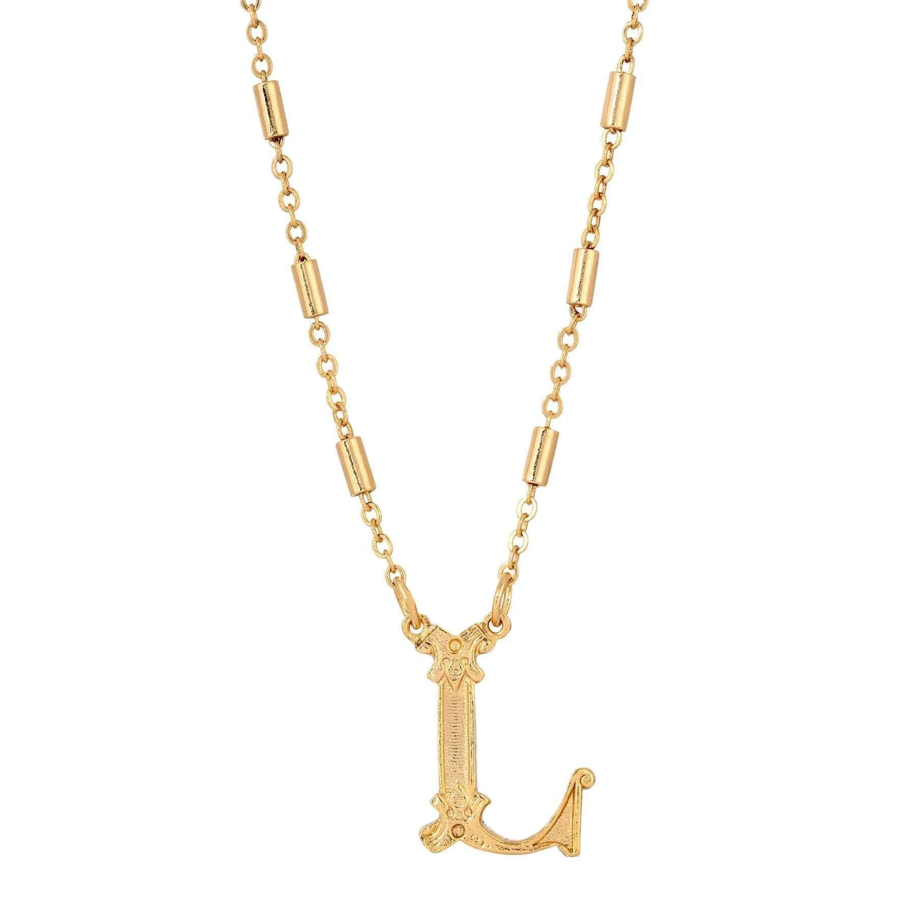 1928 Jewelry Old Fashioned Initial Pendant Necklace 15"   3" Extender 1928 Jewelry