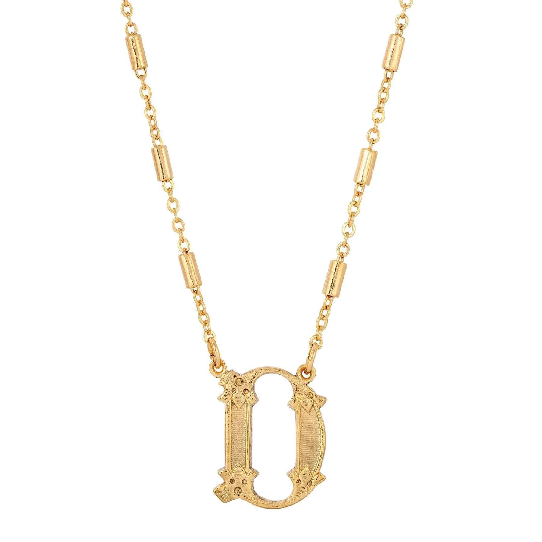 1928 Jewelry Old Fashioned Initial Pendant Necklace 15"   3" Extender 1928 Jewelry