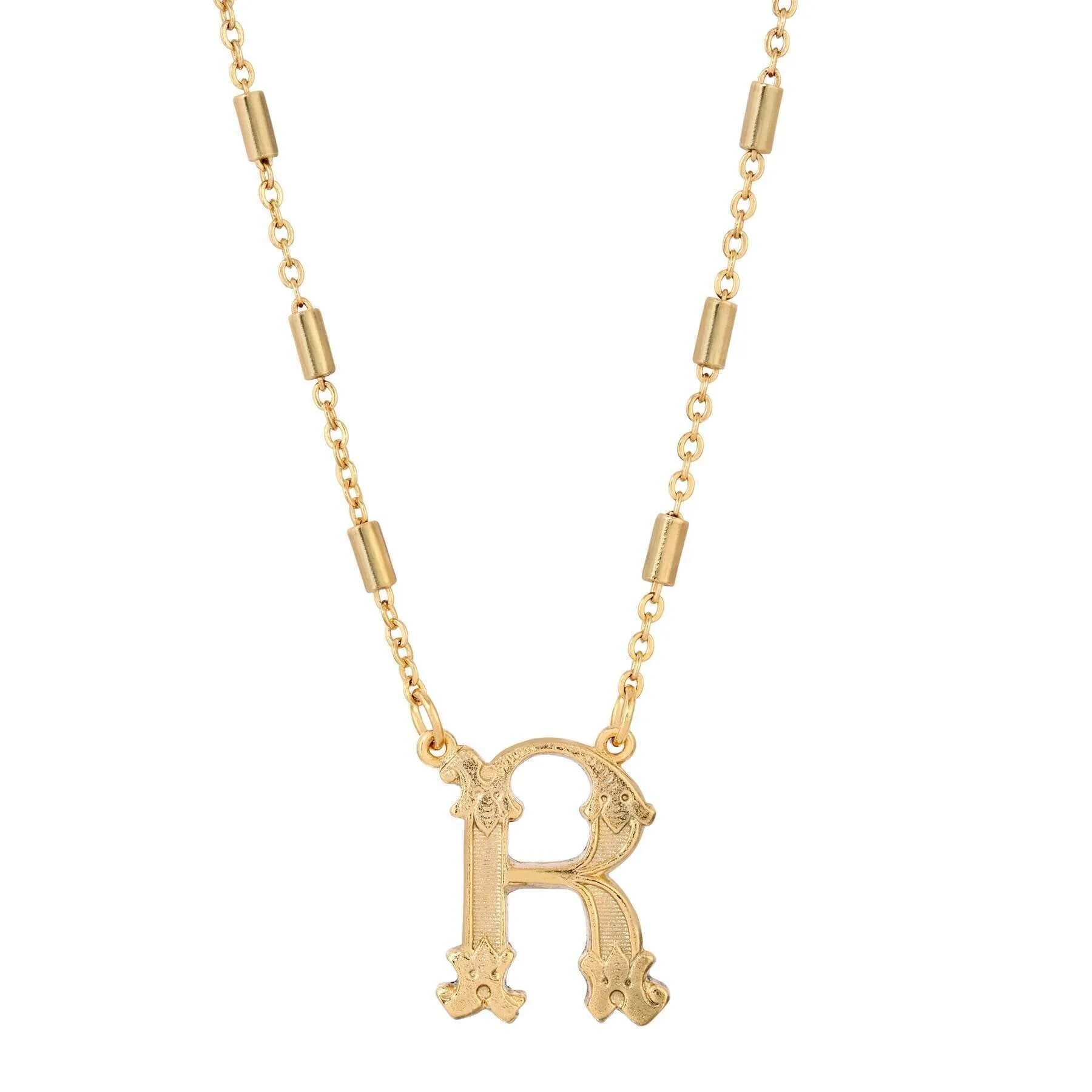 1928 Jewelry Old Fashioned Initial Pendant Necklace 15"   3" Extender 1928 Jewelry