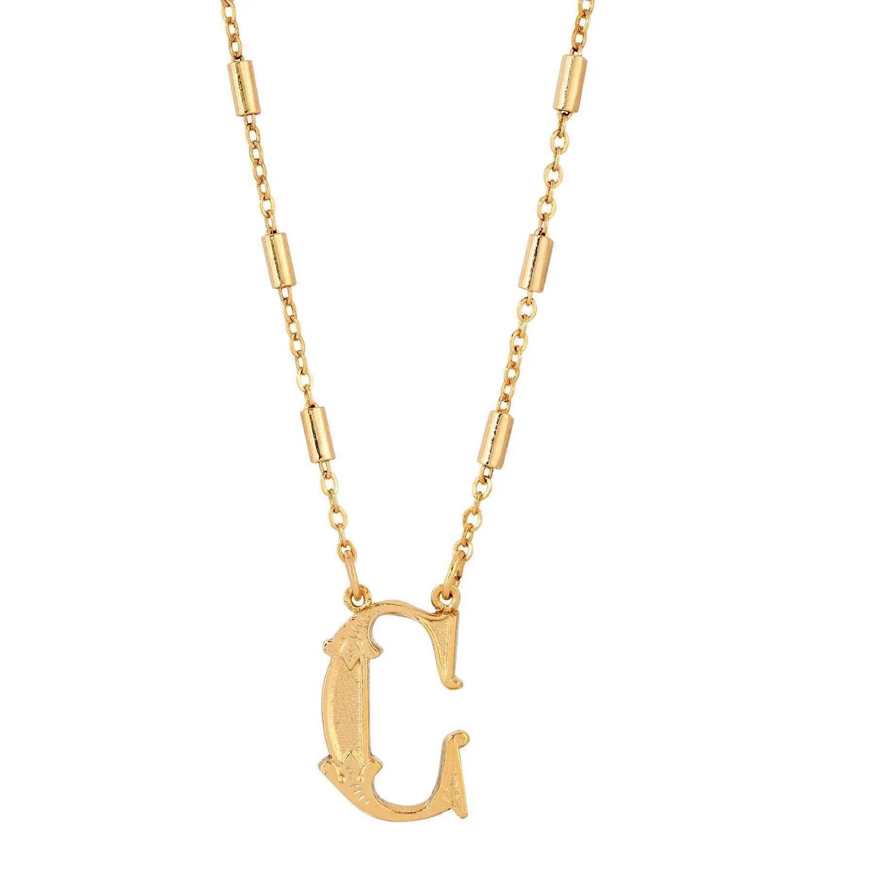 1928 Jewelry Old Fashioned Initial Pendant Necklace 15"   3" Extender 1928 Jewelry