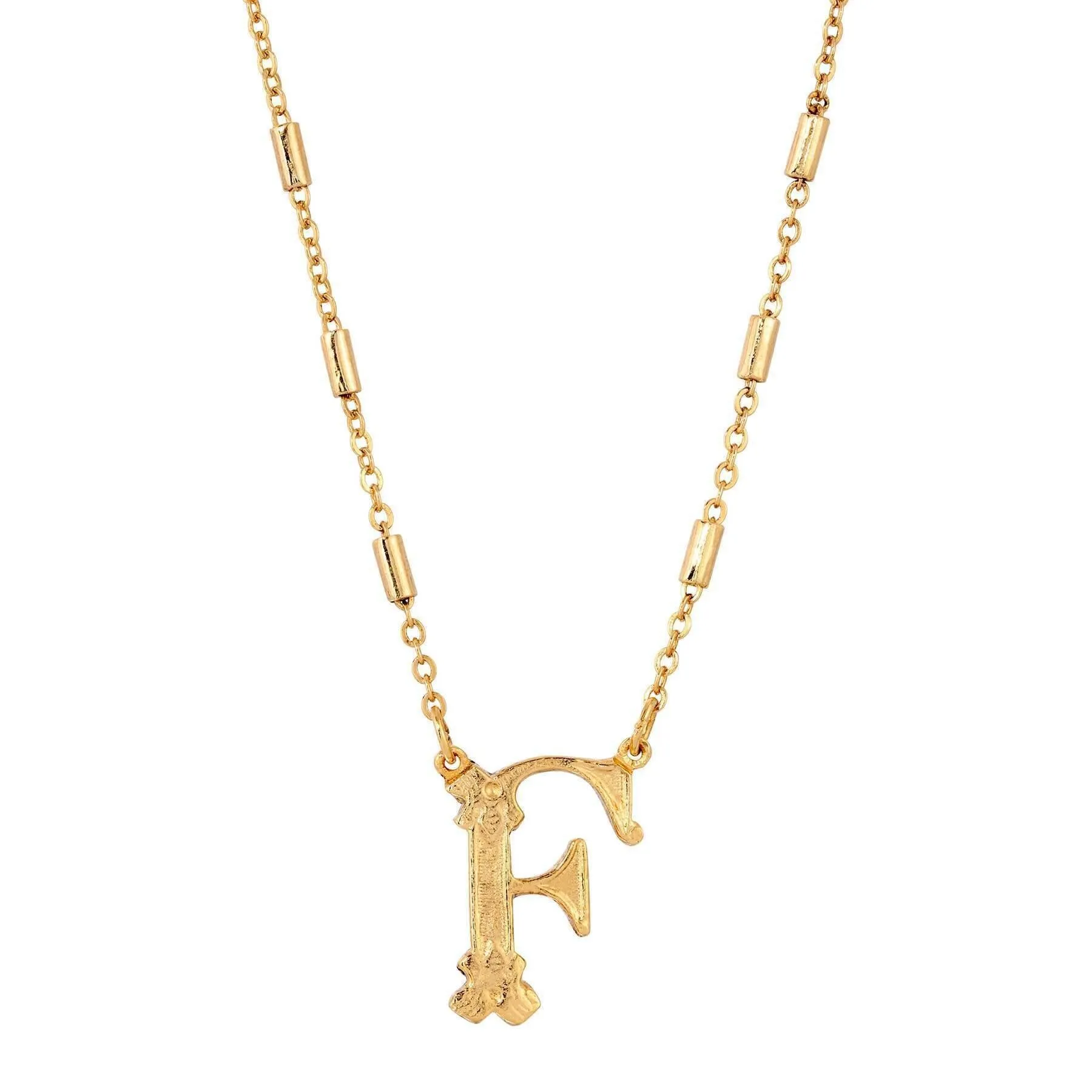 1928 Jewelry Old Fashioned Initial Pendant Necklace 15"   3" Extender 1928 Jewelry