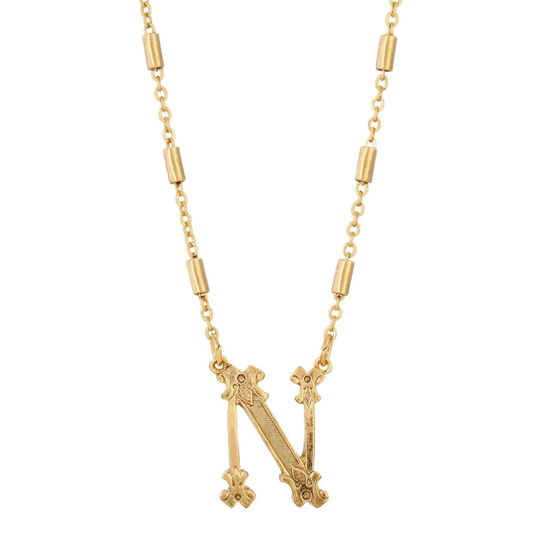 1928 Jewelry Old Fashioned Initial Pendant Necklace 15"   3" Extender 1928 Jewelry
