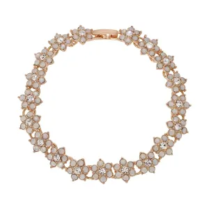 1928 Jewelry Opal Radiance Stone & Crystal Flower Clasp Bracelet 1928 Jewelry