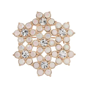 1928 Jewelry Opal Radiance Stone & Crystal Snowflake Brooch 1928 Jewelry