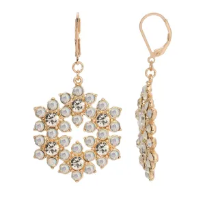 1928 Jewelry Opal Radiance Stone & Crystal Snowflake Drop Earrings 1928 Jewelry
