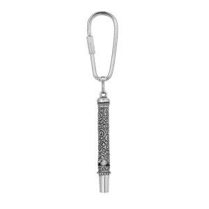 1928 Jewelry Ornate Filigree Whistle Carabiner Key Chain 1928 Jewelry