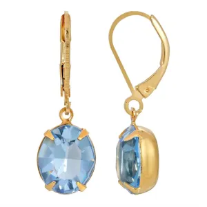 1928 Jewelry Oval Austrian Crystal Gold Drop Earrings 1928 Jewelry